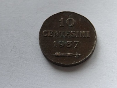[11048] San Marino 10 centesimi 1937 r. st. 3+