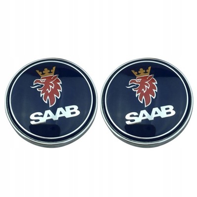 2 PIEZAS EMBLEMA LOGOTIPO INSIGNIA SAAB 68MM  