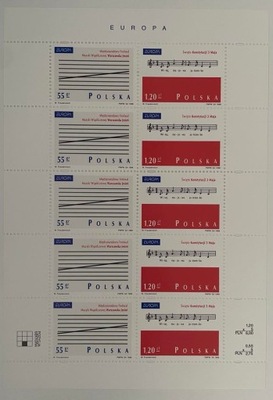 Polska 1998. Europa CEPT. Muzyka. 3566-67. Arkusz**