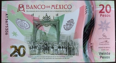MEKSYK 20 Pesos 2021 OKOLICZNOŚCIOWY POLIMER 1 UNC