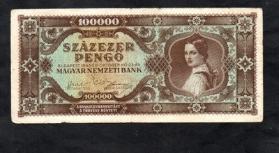 BANKNOT WĘGRY -- 100000 pengo -- 1945 rok