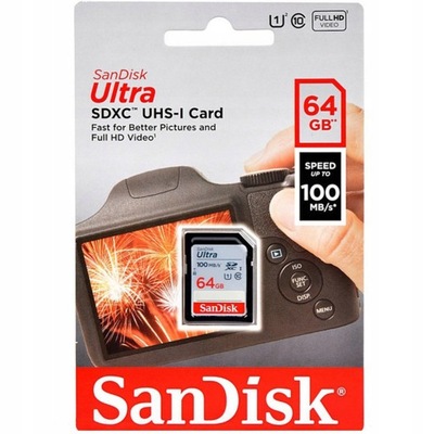 Karta pamięci Sandisk ULTRA SDHC 64GB 100 MB/s
