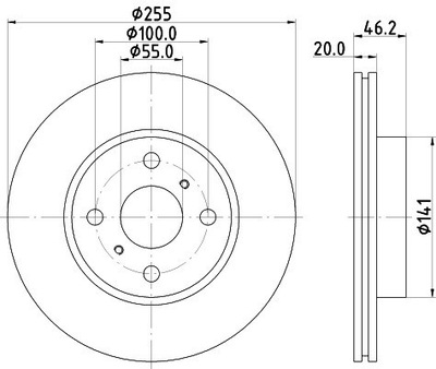 DISCO DE FRENADO PARTE DELANTERA HELLA 8DD355116411  