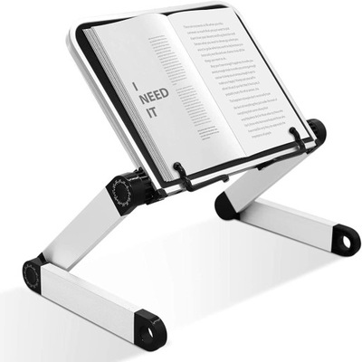 LYFETC Składany stojak na książkę, laptop, książkę kucharską aluminium