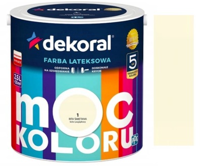 DEKORAL MOC KOLORU FARBA LATEKSOWA AKRYLIT W 2,5L