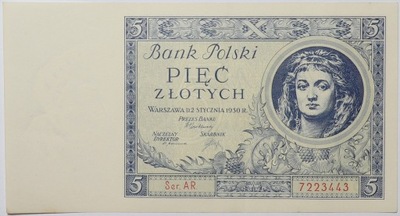 Banknot 5 Złotych - 1930 rok - Ser. A R.