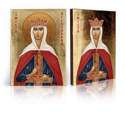 Ikona religijna Święta Aleksandra - E - 17 cm x 23 cm