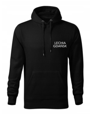 BLUZA Z KAPTUREM LECHIA GDAŃSK MĘSKA CZARNA M