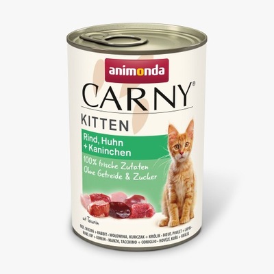 Animonda Carrny Kitten Wołowina Kurczak Królik 400g