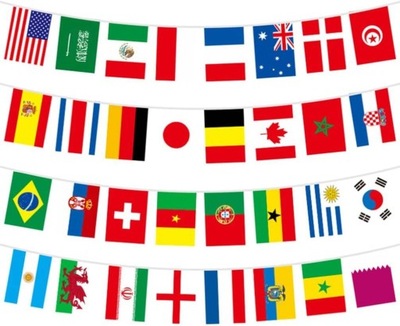 FLAGI Mistrzostw Świata 2022 32 flagi