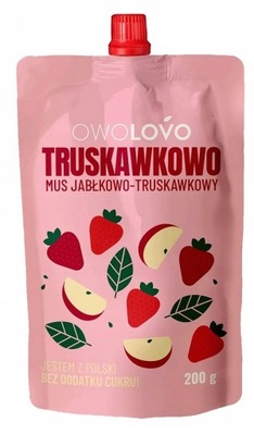 OWOLOVO Mus Deser Owocowy dla Dzieci TRUSKAWKOWO