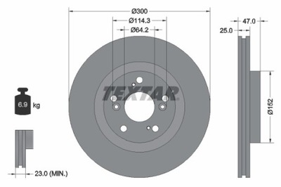 2X DISCO DE FRENADO HONDA PARTE DELANTERA CIVIC 01- TYPE-R 92125000  