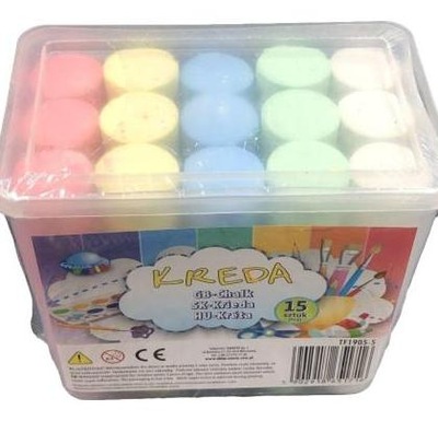 Kreda chodnikowa komplet 15 sztuk 15pk chalk