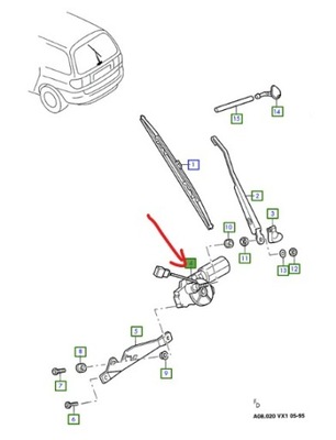 Двигун двірники задній ford galaxy mk1 1994-00 фото №1