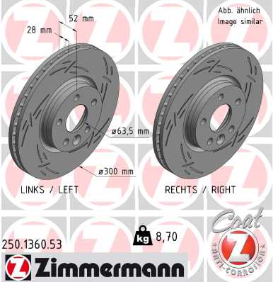 ZIMMERMANN 250.1360.53 ДИСК ГАЛЬМІВНИЙ