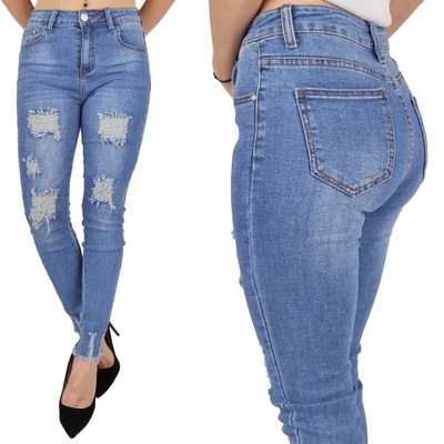 SPODNIE DAMSKIE JEANSOWE MODELUJĄCE Plus Size Blue