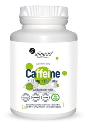 Aliness Caffeine 200mg z guaraną 100 Vege kaps