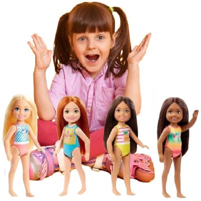 BARBIE Lalka Barbie CHELSEA Beach 13cm dla DZIECI