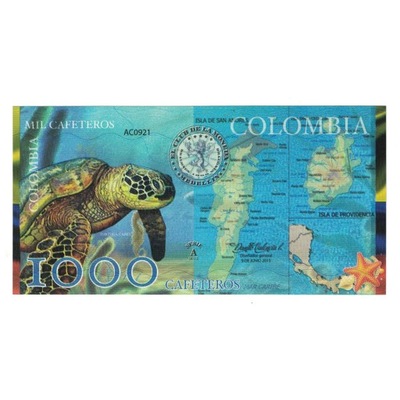 Banknot, Colombia, Tourist Banknote, Undated, Unda