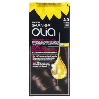 GARNIER OLIA farba do włosów 4.0 CIEMNY BRĄZ