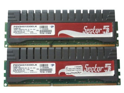 Pamięć DDR3 PC3 4GB 1333MHz PC10600 2x 2GB Dual Patriot Sector 5 Gwarancja