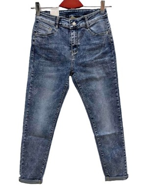 SPODNIE RURKI JEANS JEANSOWE PUSH UP DŻINSOWE *L