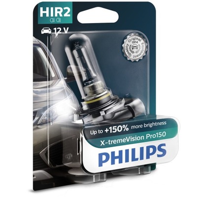 1x PHILIPS HIR2 12V 55W PX22d X-tremeVision Pro150 