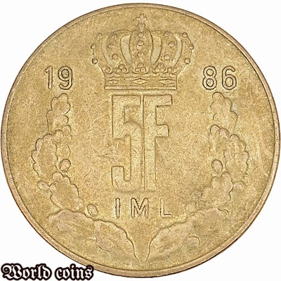 5 FRANKÓW 1986 LUKSEMBURG