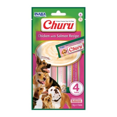 INABA DOG CHURU 4P CHICKEN WITH SALMON 4x14g (56g)
