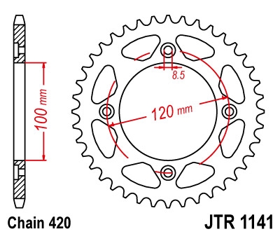 ЗУБЧАТКА ЗАД СТАЛЬНОЙ JT JTR1141.50 50 ЗУБОВ 420