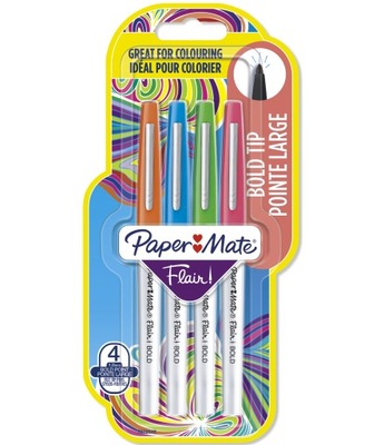 Paper Mate Pisaki do papieru nieprzebijające 4 kolory 1,2 mm