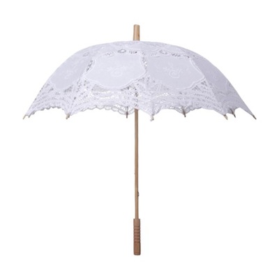 Ręcznie robiony koronkowy parasol ślubny panna młoda fotografia dekoracja parasolowa biała