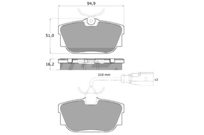 TOMEX BRAKES КОЛОДКИ ТОРМОЗНЫЕ TOMEX 13901 Z ДАТЧИКОМ VW CARAVELLE