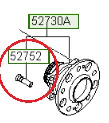 PERNO CUBO RUEDAS HYUNDAI KIA 527552G000  