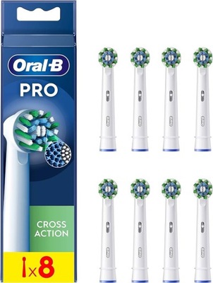 8 x Braun Oral-B Pro Cross Action Końcówki