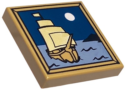LEGO - 3068bpb0408, płytka 2x2, obraz, statek