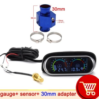 3 IN 1 LCD CAR DIGITAL OIL PRESSURE GAUGE VOLTMETER WATER TEMPERATURA METER~71325  