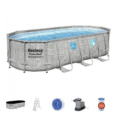 Basen stelażowy Power Steel Swim Vista z oknem 549x274x122 18x9FT BESTWAY 7