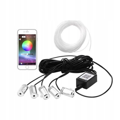 AMBIENT LIGHT CABLE DE FIBRA ÓPTICA APLIKACJA RGB DIODO LUMINOSO LED 5LEKKI  