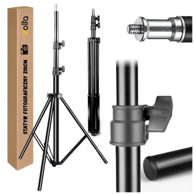STATYW OŚWIETLENIOWY STOJAK STUDYJNY STUDIO FOTO DO LAMPY LED SOFTBOX 210CM