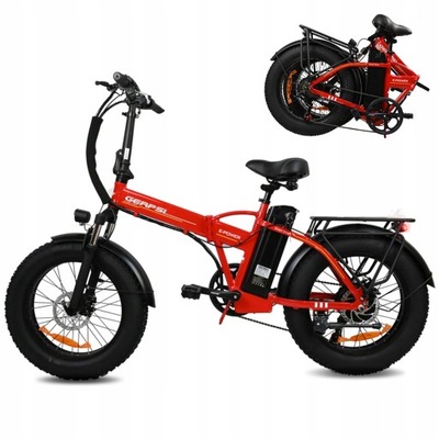 48V 13Ah 45KM/h 1000W 90KM Czerwony GERPSI D1 E-bicke