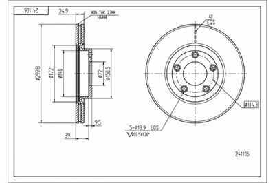 HART DISCOS DE FRENADO 2SZT. PARTE DELANTERA MAZDA3 1.8-2.0 03- MALOWANE  