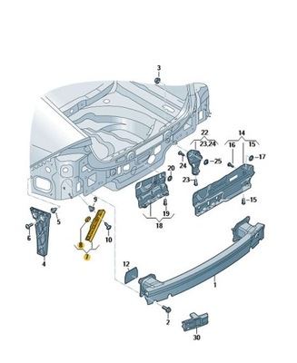 НАПРАВЛЯЮЩАЯ БАМПЕРА ЗАД AUDI A7 C8 ЛЕВАЯ ВЕРХНЯЯ ASO