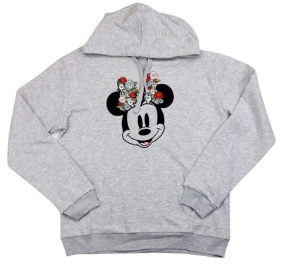 Bluza damska młodzieżowa DISNEY Myszka Mickey Miki Kaptur r. L szara Haft