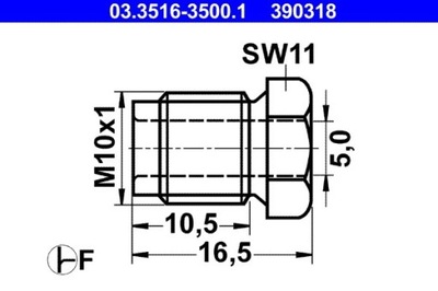 НАКОНЕЧНИК ТРУБКИ ГАЛЬМІВНИЙ M10X1 03.3516-3500.1