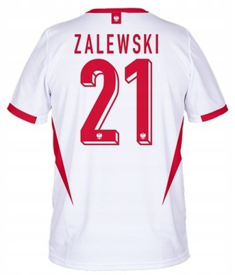 ZALEWSKI POLSKA EURO KOSZULKA PIŁKARSKA T-SHIRT SPORTOWY ROZMIAR 146