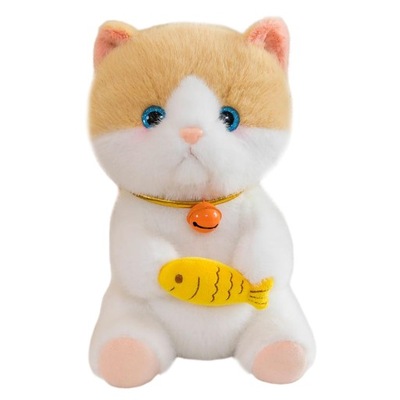 Pluszowy kot Kot wypchana zabawka-zwierzę Tulenie pluszowy kot Ręcznie robiony śliczny żółty