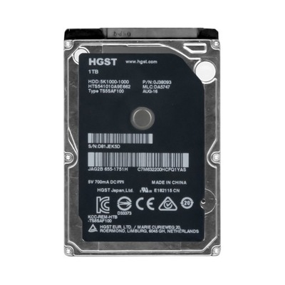 HGST 1TB 5.4K 8MB SATA III 2.5'' HTS541010A9E662