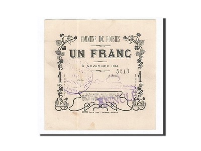 Banknot, Francja, Rousies, 1 Franc, 1914, AU(50-53