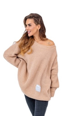 Sweter oversize jasny camel Tmc Moda